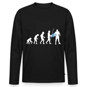 Greek Evolution Superhero Greek Flag - Men's Premium Organic Long Sleeve Shirt - black - Front - Nico (187cm)