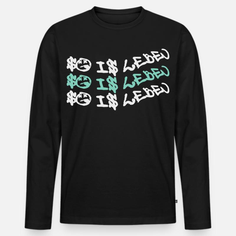 Zitat So is leben - Männer Premium Bio Langarmshirt - Schwarz