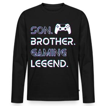 Son Brother Gaming Legend Young Gamer Gift - Men's Premium Organic Long Sleeve Shirt - black - Front - Nico (187cm)