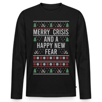 Horrible crise joyeuse de Noël et une nouvelle peur heureuse - T-shirt manches longues Premium bio Homme - noir - Devant - Nico (187cm)