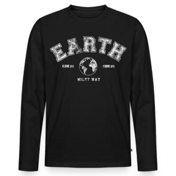 Earth Day - Männer Premium Bio Langarmshirt - Schwarz - Vorne - Nico (187cm)