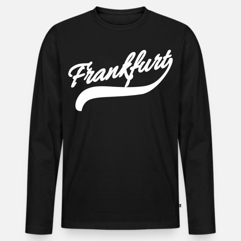 Frankfurt Retro - Männer Premium Bio Langarmshirt - Schwarz