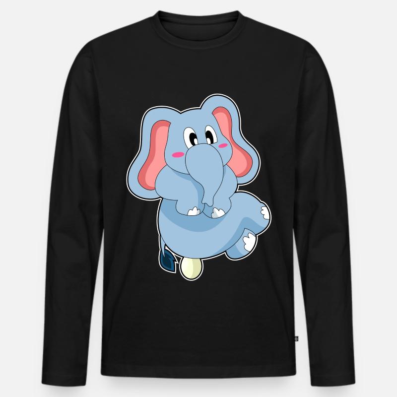 Elefant Ei - Männer Premium Bio Langarmshirt - Schwarz