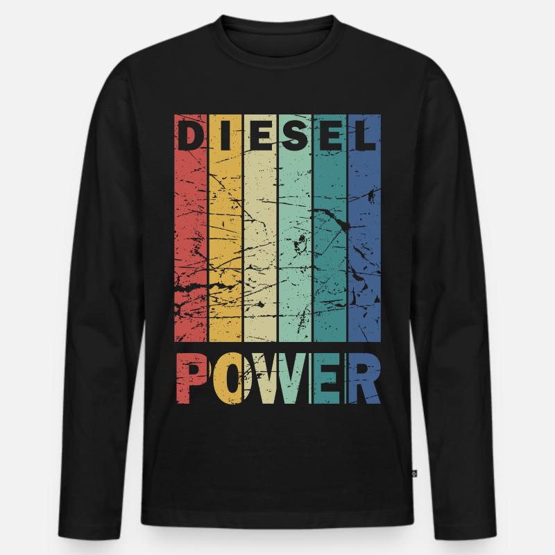 Diesel Power - Männer Premium Bio Langarmshirt - Schwarz