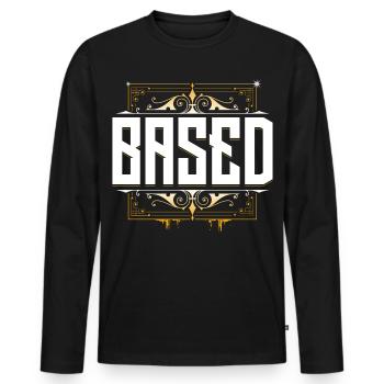 Basé Kekw LUL - Streamer Saying - Omegalul - T-shirt manches longues Premium bio Homme - noir - Devant - Nico (187cm)