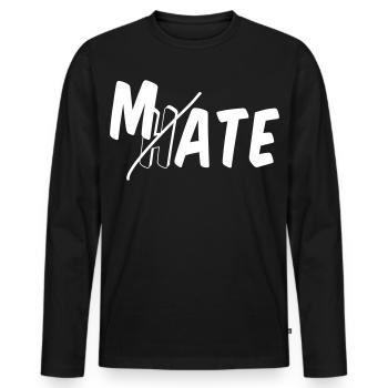 Mate - ne déteste pas - T-shirt manches longues Premium bio Homme - noir - Devant - Nico (187cm)