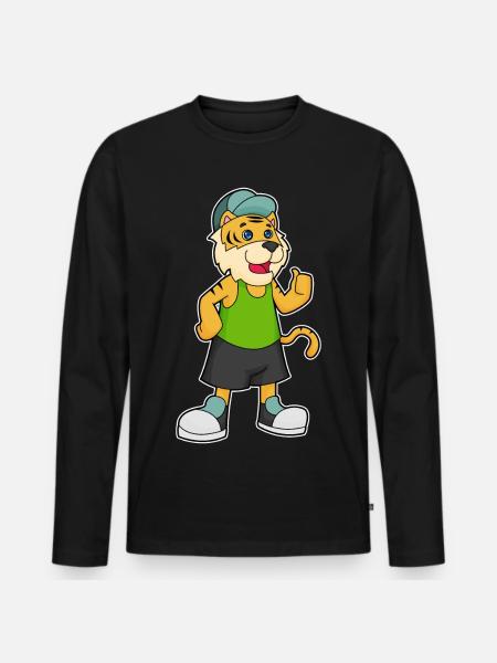 Tiger Student Cap School - Men's Premium Organic Long Sleeve Shirt - black