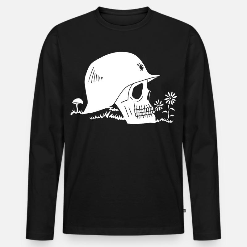 Ex-Soldat - Männer Premium Bio Langarmshirt - Schwarz