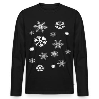 Flocons - T-shirt manches longues Premium bio Homme - noir - Devant - Nico (187cm)