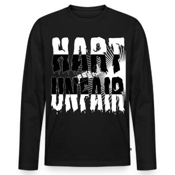 DUR et INJUSTE - T-shirt manches longues Premium bio Homme - noir - Devant - Nico (187cm)