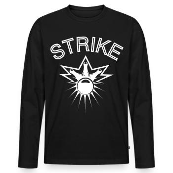 bowling, fan de bowling, strike - T-shirt manches longues Premium bio Homme - noir - Devant - Nico (187cm)
