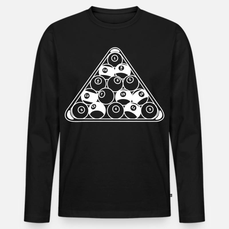 Billard Rack - Männer Premium Bio Langarmshirt - Schwarz