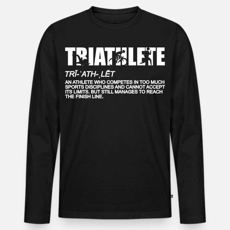 Triathlon Bedeutung - Männer Premium Bio Langarmshirt - Schwarz