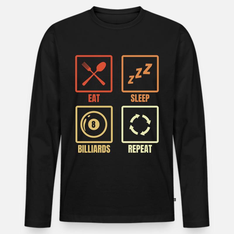 Billardspieler Routine - Männer Premium Bio Langarmshirt - Schwarz