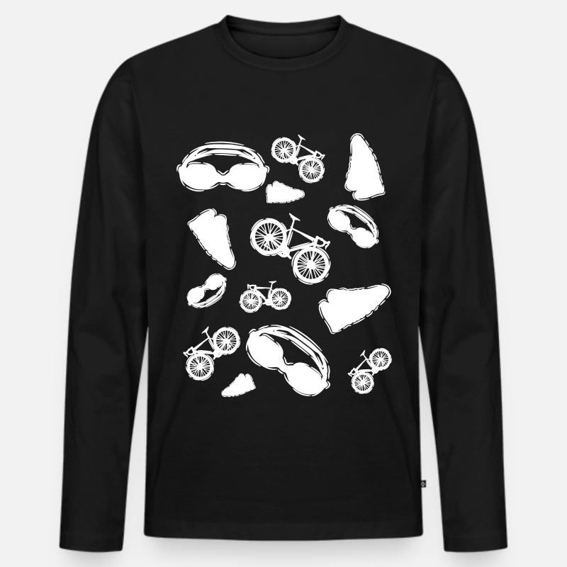 Triathlon Icons - Männer Premium Bio Langarmshirt - Schwarz