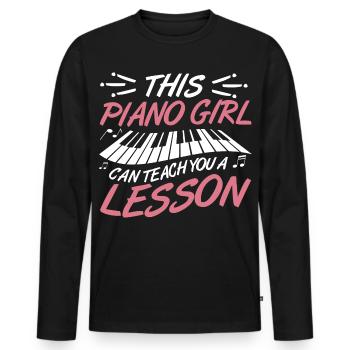Pianist Girl - Men's Premium Organic Long Sleeve Shirt - black - Front - Nico (187cm)