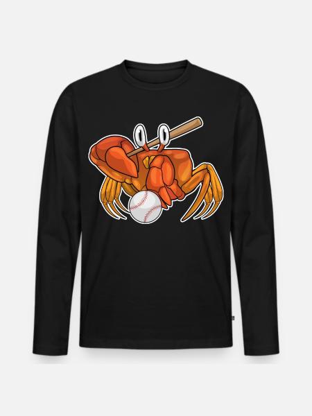 Crab Baseball Baseball Bat - Men's Premium Organic Long Sleeve Shirt - black