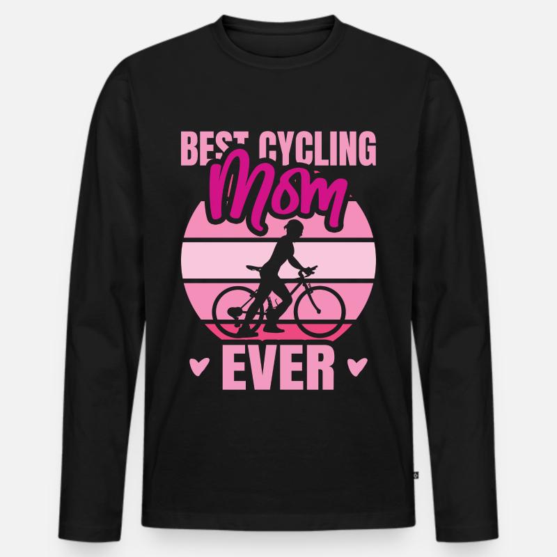 Radfahrer Mutter - Männer Premium Bio Langarmshirt - Schwarz