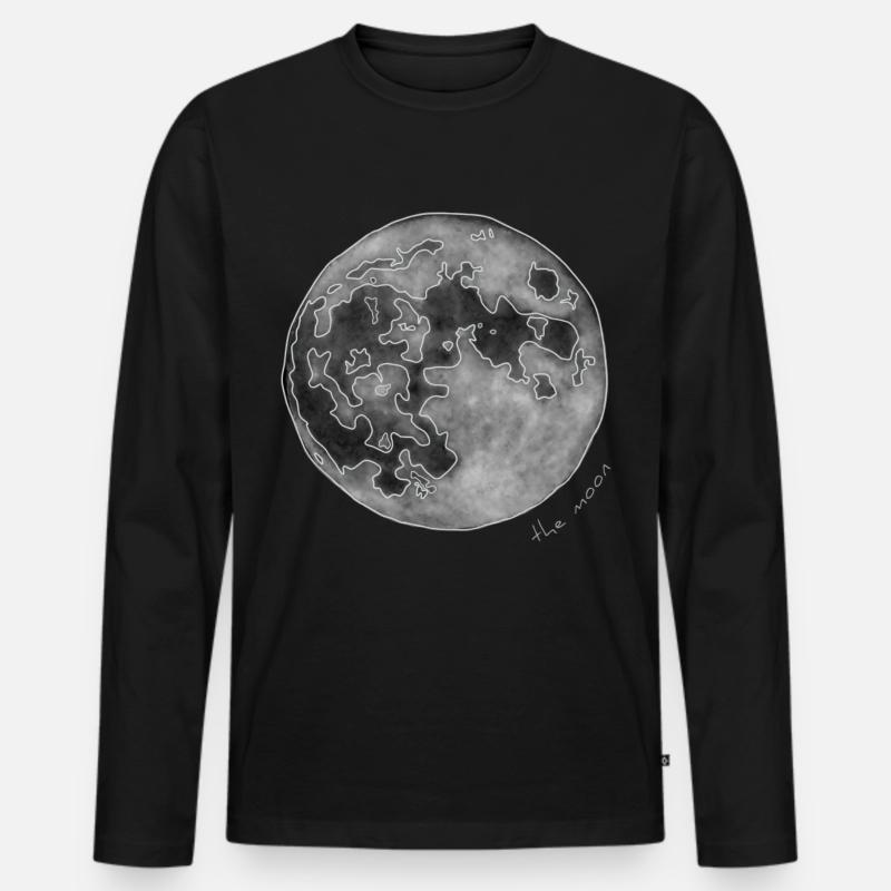 MOND - Männer Premium Bio Langarmshirt - Schwarz