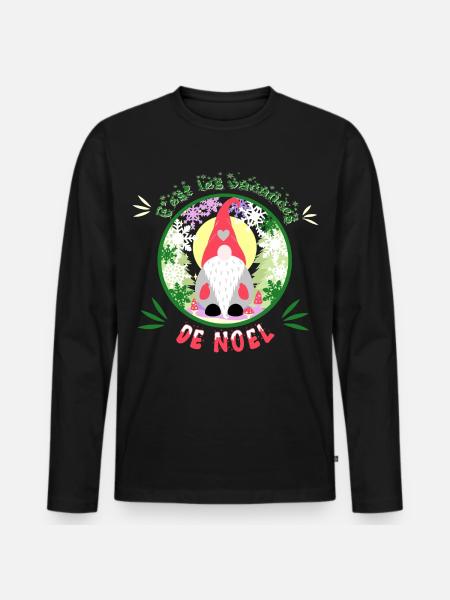 c'est les vacances de noël - T-shirt manches longues Premium bio Homme - noir