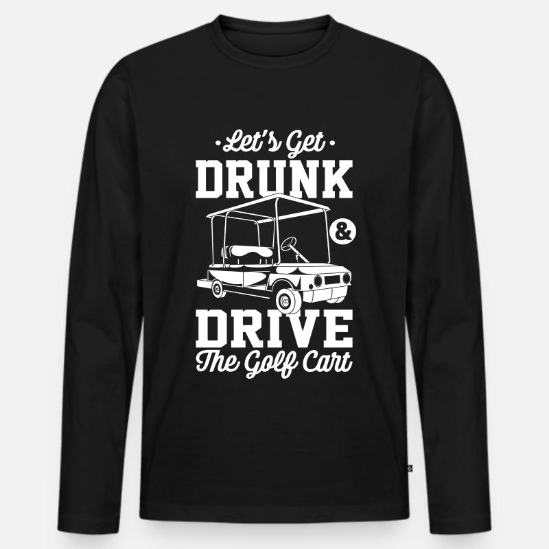 Golf und Bier - Männer Premium Bio Langarmshirt - Schwarz