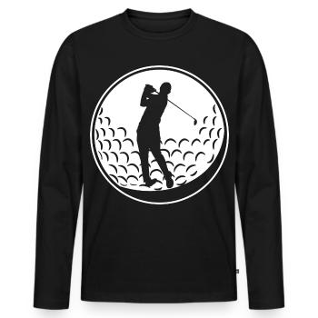 Golf ball - Men's Premium Organic Long Sleeve Shirt - black - Front - Nico (187cm)