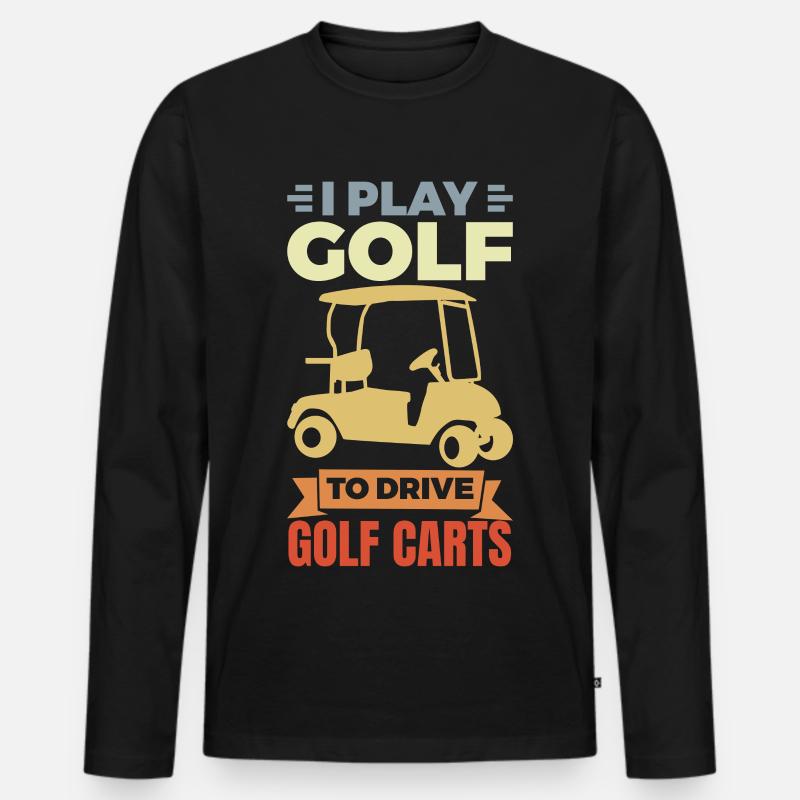 Ich liebe Golf Carts - Männer Premium Bio Langarmshirt - Schwarz