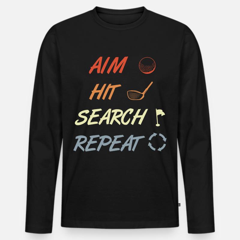 Golf Routine - Männer Premium Bio Langarmshirt - Schwarz