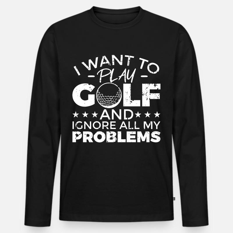 Cooler Golf Spruch - Männer Premium Bio Langarmshirt - Schwarz