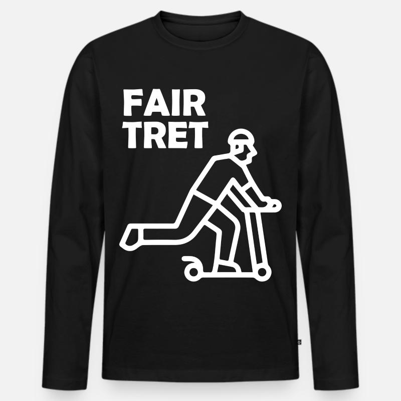 FAIR TRET Roller - Männer Premium Bio Langarmshirt - Schwarz