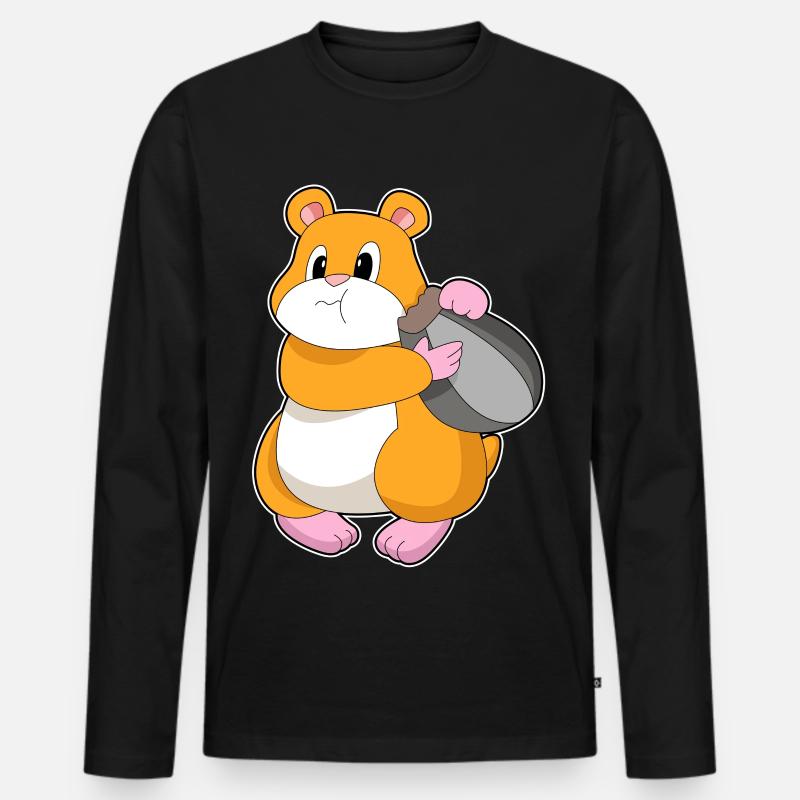 Hamster Samen - Männer Premium Bio Langarmshirt - Schwarz