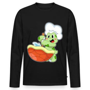 Cuisinière Tortue Cuisinière Cuisinière Cuisson - T-shirt manches longues Premium bio Homme - noir - Devant - Nico (187cm)