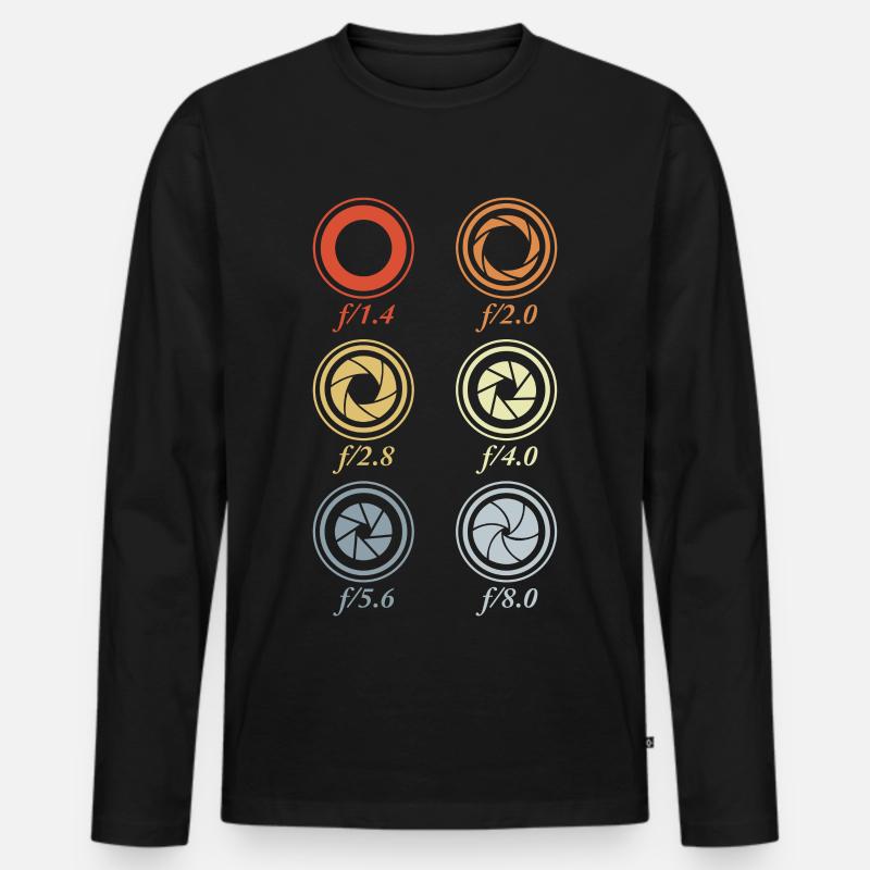 Blendengrößen Fotografie - Männer Premium Bio Langarmshirt - Schwarz
