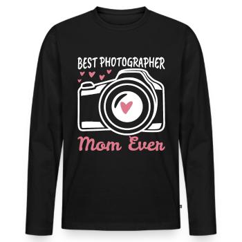 Photography Mama - Men's Premium Organic Long Sleeve Shirt - black - Front - Nico (187cm)