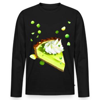 Limettenkuchen Citrone Limette - Männer Premium Bio Langarmshirt - Schwarz - Vorne - Nico (187cm)
