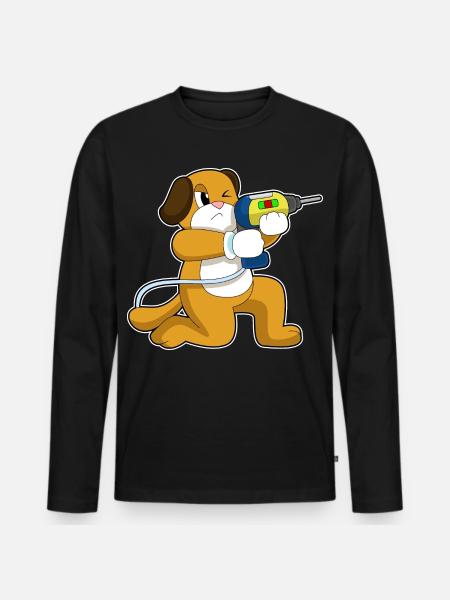 Dog Craftsman Drill Craft - Men's Premium Organic Long Sleeve Shirt - black