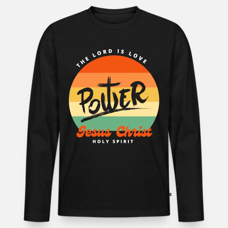 Christliche Sprüche Christus - Männer Premium Bio Langarmshirt - Schwarz