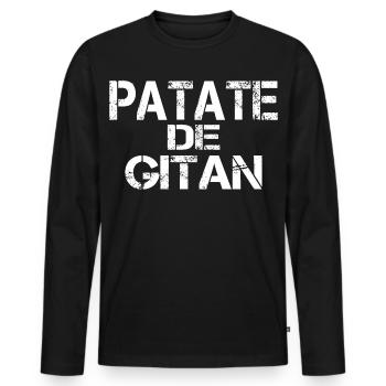 Patate de GITAN - T-shirt manches longues Premium bio Homme - noir - Devant - Nico (187cm)