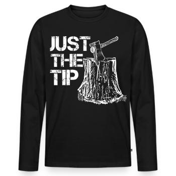 Axe Throwing Just The Tip Axe Whisperer Vintage - Männer Premium Bio Langarmshirt - Schwarz - Vorne - Nico (187cm)