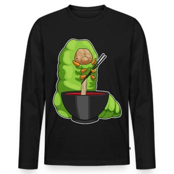 Cuisinière chenille cuisinière cuisinière de ramen - T-shirt manches longues Premium bio Homme - noir - Devant - Nico (187cm)