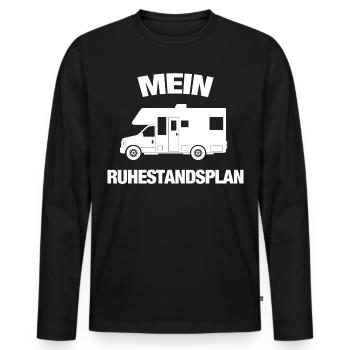 Mein Ruhestandsplan - Wohnmobil Lustiger Rentner - Männer Premium Bio Langarmshirt - Schwarz - Vorne - Nico (187cm)