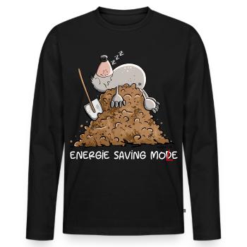 Lazy Mole I Foul Throw Pun I Chill - Men's Premium Organic Long Sleeve Shirt - black - Front - Nico (187cm)