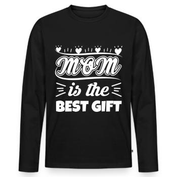 Fête des mères, fête des mères, fête des mères, fête des mères - T-shirt manches longues Premium bio Homme - noir - Devant - Nico (187cm)