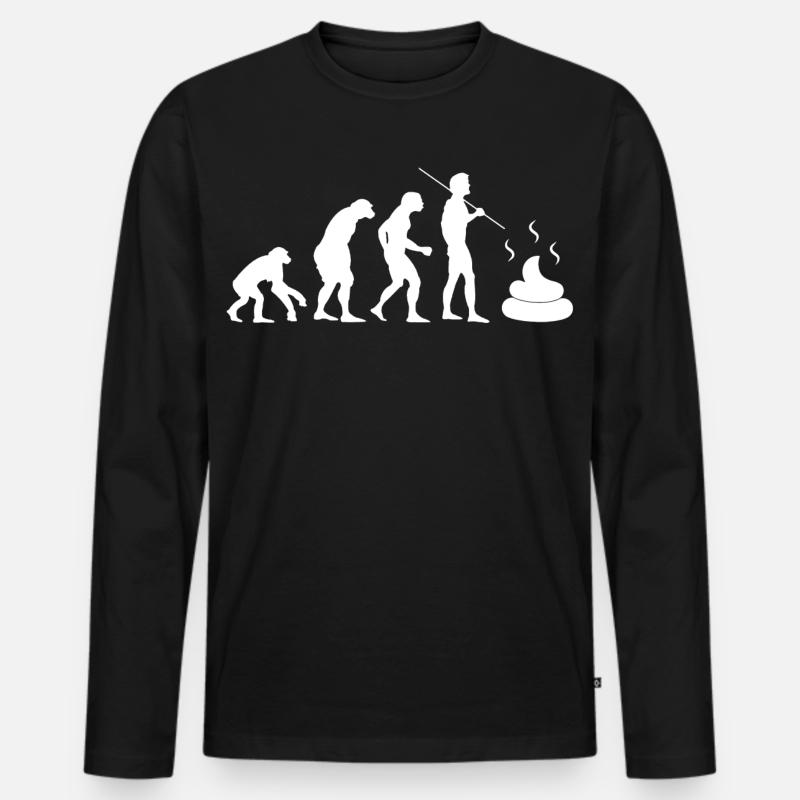 Darmevolution - Männer Premium Bio Langarmshirt - Schwarz