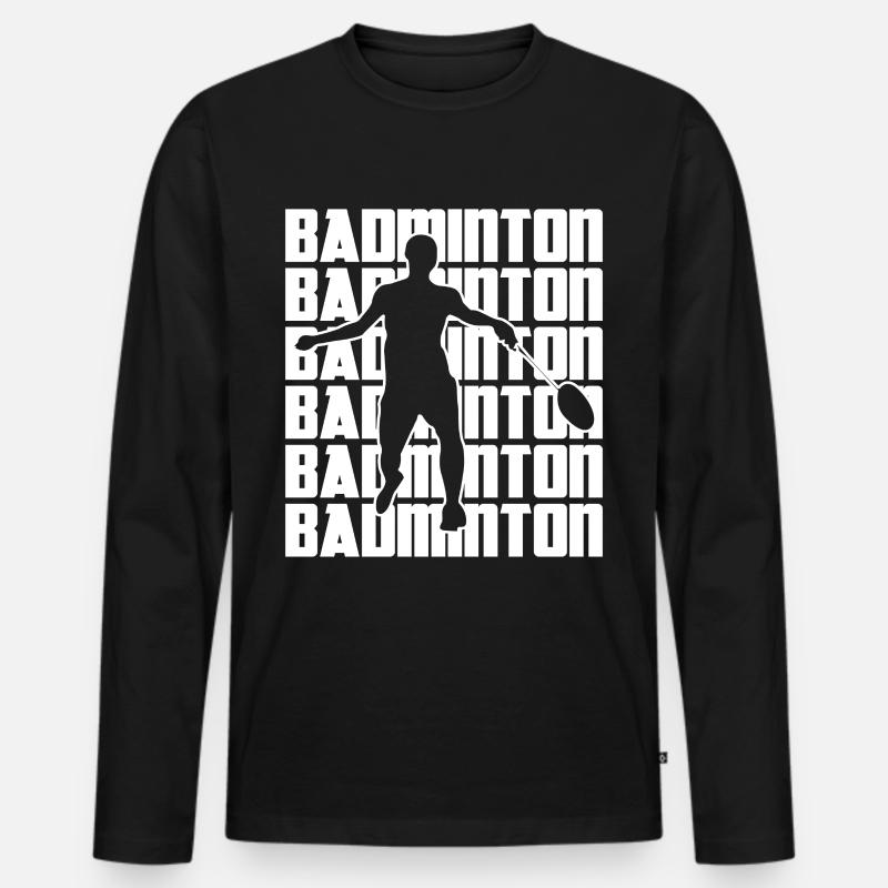 Cooler Badmintonspieler - Männer Premium Bio Langarmshirt - Schwarz