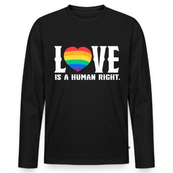 Saint-Valentin, Saint-Valentin, Saint-Valentin - T-shirt manches longues Premium bio Homme - noir - Devant - Nico (187cm)