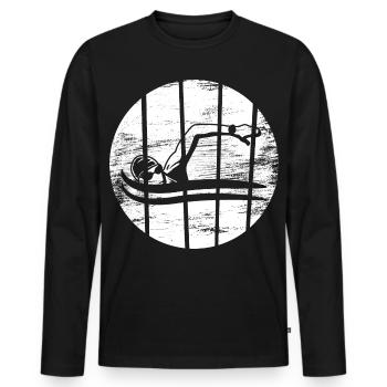 Float Drawing - Men's Premium Organic Long Sleeve Shirt - black - Front - Nico (187cm)