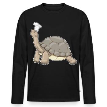 Turtle Chef Chef Chef Hat Cooking - Men's Premium Organic Long Sleeve Shirt - black - Front - Nico (187cm)