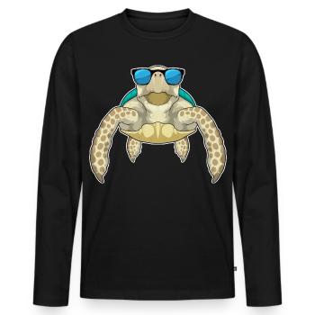 Turtle Sunglasses - Men's Premium Organic Long Sleeve Shirt - black - Front - Nico (187cm)