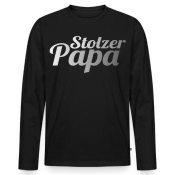 Stolzer Papa - Männer Premium Bio Langarmshirt - Schwarz - Vorne - Nico (187cm)